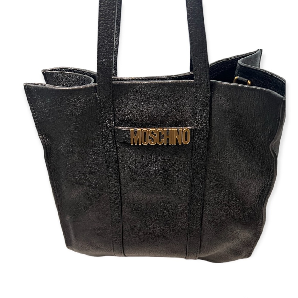Moschino Leather Vintage Black Tote